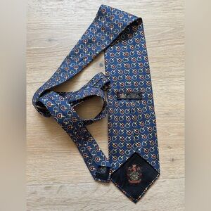 Paolo Gucci Tie 3.75x59" - Blue/Red/Gold - Italy - 100% Silk *I21